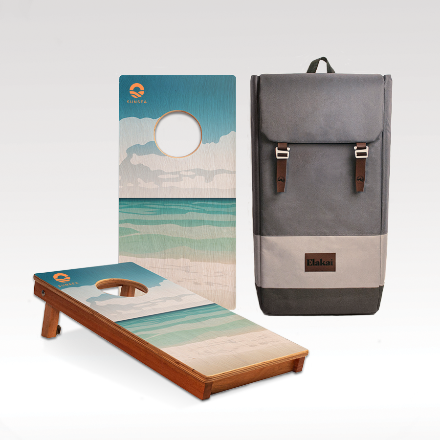 1ft x 2ft Gulf Island Shore Compact Travel Cornhole Boards